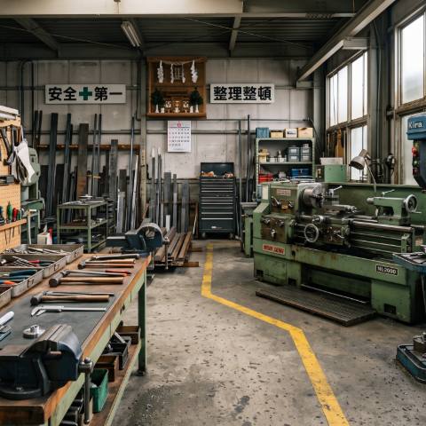 現場で撮影した作業場の写真